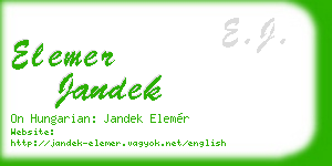 elemer jandek business card