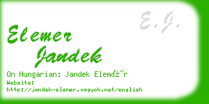 elemer jandek business card